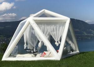 Cheap Portable Large Clear Bubble House Inflatable Triangle Transparent PVC Inflatable Camping Tent for sale