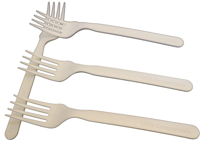 Buy cheap 7" Compostable Forks Biodegradable Plastic Cutlery For Hotel Restaurant from wholesalers