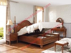 Cheap Ancient Rome style Solid Wood Bed with Storage in Bedroom Furniture sets for sale