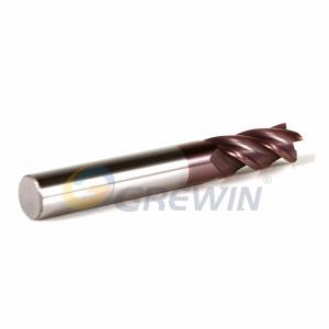 Cheap HRC60 Solid Carbide 4 Flutes Sqaure End Mill Cutting Tools For Metal for sale