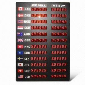 China LED Foreign Currency Exchange Rate Board, 2 Columns And 12 Lines with Remote Control and PC Updating on sale