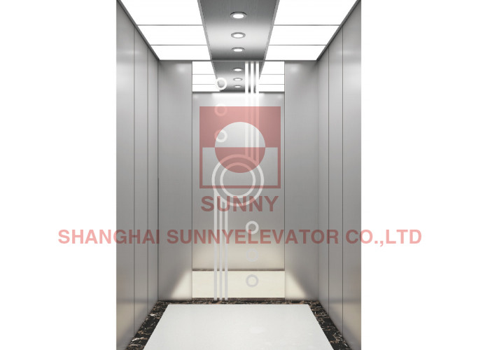 Cheap Passenger Elevator Hairline Stainless Steel Lift Cabin Etching 2500kg Load for sale