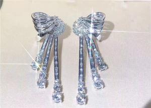 Cheap High End Personalized  18K White Gold Diamond Earrings For Women for sale
