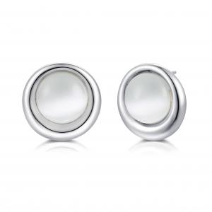 Cheap Round studs earrings Sterling Silver AAA+ 925 Silver CZ Earrings for women for sale