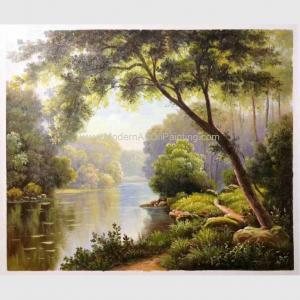 Cheap Paintings Of Landscapes Scenery Fresh Forest Modern Abstract Wall Art Oil Painting for sale