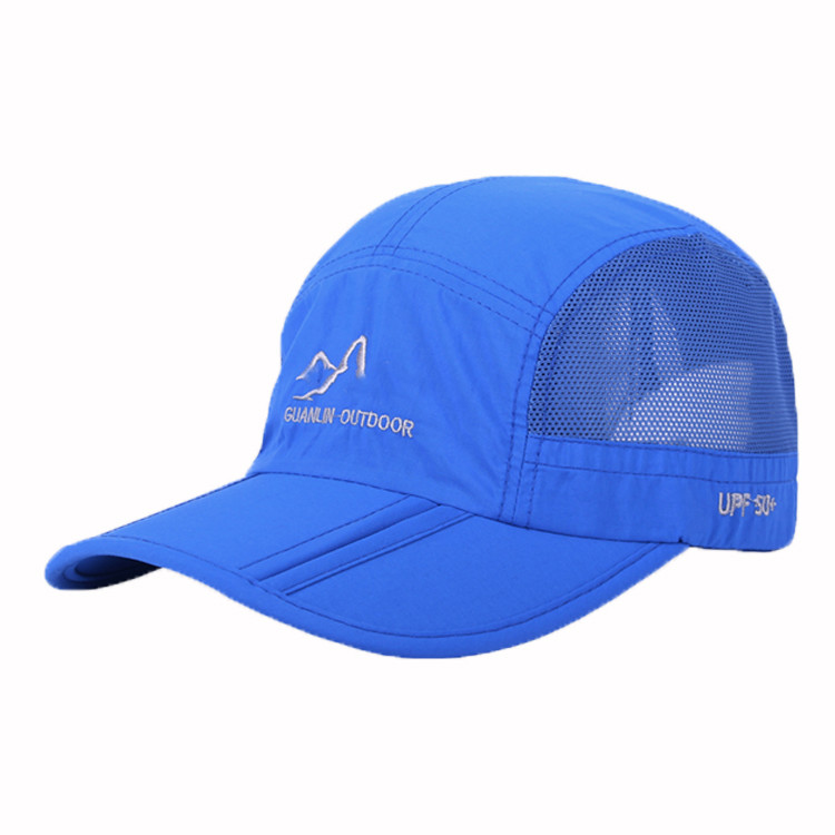 Cheap Custom Foldable 5 Panel Camper Hat Stylish Curved Brim Cap 100% Polyester for sale