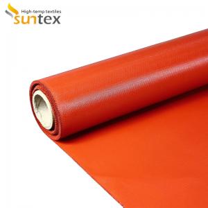 China 17 Oz Red Silicone Coated Fiberglass Cloth For Welding Protection And Fire Blankets on sale