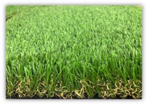 Buy cheap S shape four colors artificial turf  30mm light green with cream yellow,12500dtex(kdk yarn),6 straight+8 curly. from wholesalers