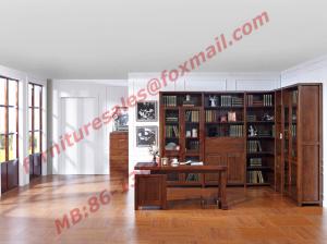 Cheap Solid Wooden with Glass Door Material Bookcase Set  for Living Room Furniture for sale