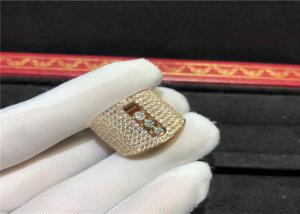 Cheap Custom Made 18K Gold  Move Ring With Three Delicate Flowing Diamonds for sale