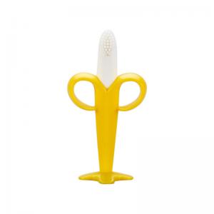 Cheap Yellow Banana Shape Silicone Baby Brush 100 % Food Grade Material Durable for sale