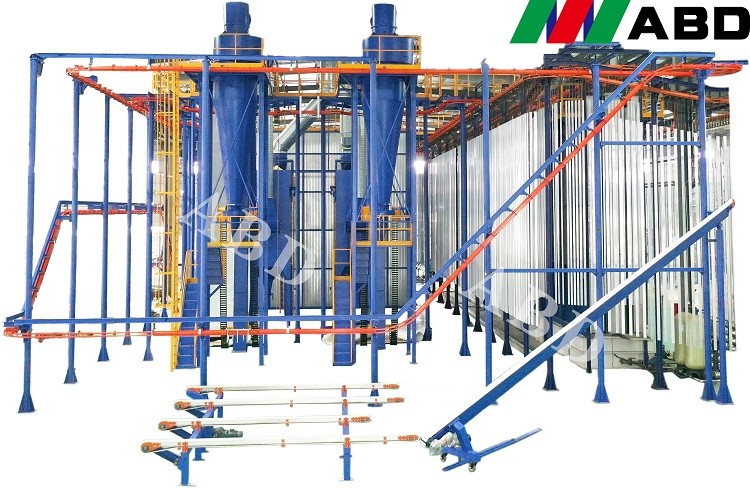 Cheap Aluminum Profiles Vertical Powder Coating Line Full Automatic for sale