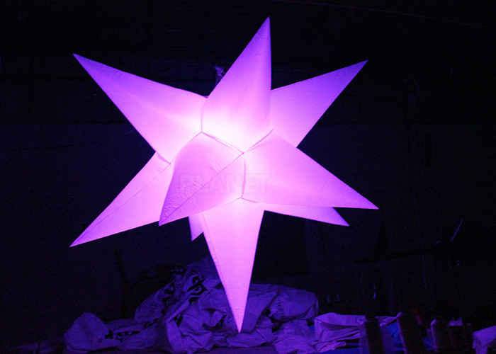 Cheap Different Size Hanging Inflatable Led Star 190 T Polyester Material For Party for sale