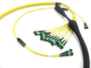 Cheap MPO To MPO Trunk Cable , Telecom Single Mode Fiber Optic Cable High Bandwidth 12 - 288 Fibers for sale