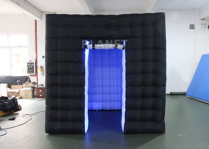 Cheap Durable Inflatable Cube Photo Booth Enclosure Black Exterior And White Interior for sale