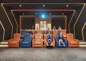 Cheap 3D Home Cinema System With Genuine Leather Movie Theater Sofa Seats And Electric Recliner for sale