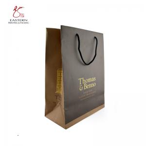 China Brown Kraft 250mm Length CMYK Printed Paper Gift Bags With Handles on sale