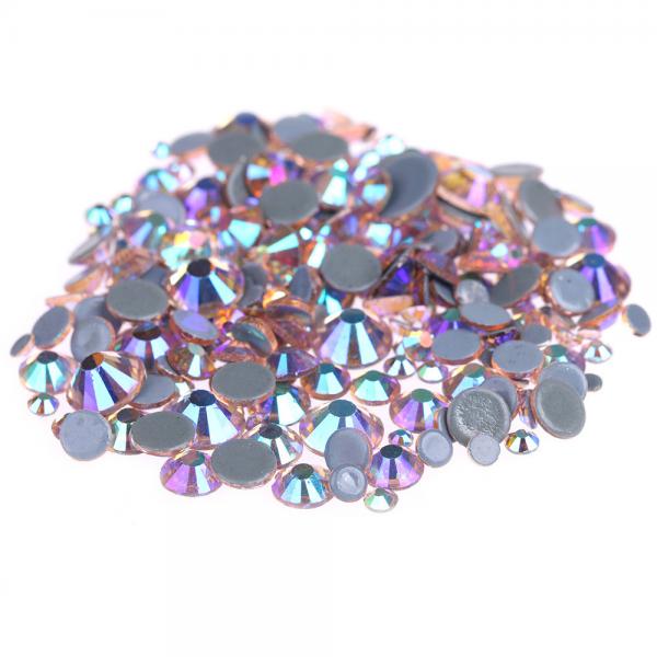 Quality Multi Color Stick On Rhinestones  , Round Shape Glass Crystal Rhinestones wholesale