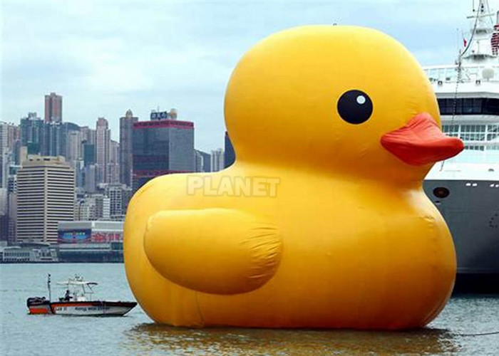 Cheap PVC 3m 4m 5m 6m Giant Advertising Water Floating Inflatable Rubber Yellow Duck On Water for sale