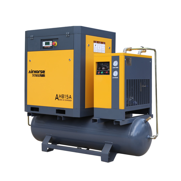 Cheap ASME Approved 7.5KW 10HP portable Rotary Screw Air Compressor Prices With 300/500 Liter Tank And Dryer for sale