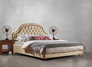 Cheap Good quality Gery Fabric Upholstered Headboard Queen Bed Leisure Furniture for American design Apartment Bedroom set for sale