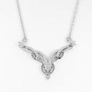 Cheap Mens 925 Sterling Silver Necklaces 4.82g Antler Rope Chain for sale