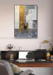 Cheap Abstract Golden 3D Art Paintings Canvas Decorative For Office Decoration for sale
