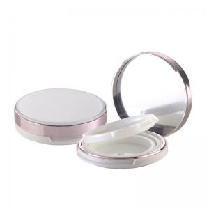 Cheap JL-PC103 12g Plastic Cosmetic Packaging Custom Empty Powder Cake Compact Case Blusher Container With Mirror for sale