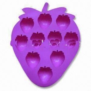 Cheap Strawberry Ice Mold, Made of 100% Food Grade Silicone, Other Shapes and Colors are Available for sale