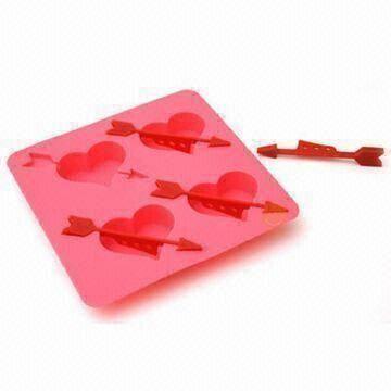 Cheap Heart-shaped Ice Tray, Made of 100% Food-grade Silicone, SGS/FDA/LFGB approved, Different Shapes for sale