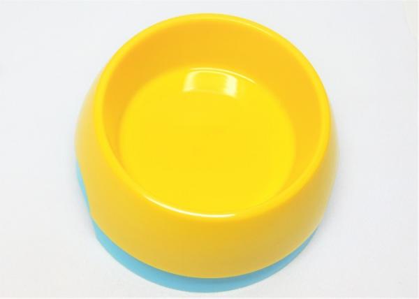 6.9'' Food Grade ABS Platisc Pet Bowls Yellow Color With Anti Skidding