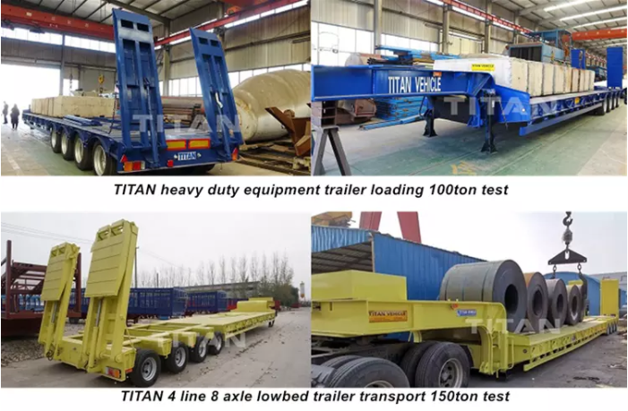 TITAN 3 axle 60/80 tonne drop step deck lowbed trcuk semi trailer