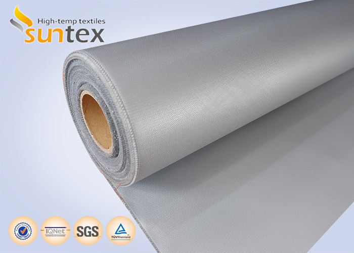 Cheap Silver Grey Silicone Coated Fiberglass Fabric For Heat And Cold Insulation for sale