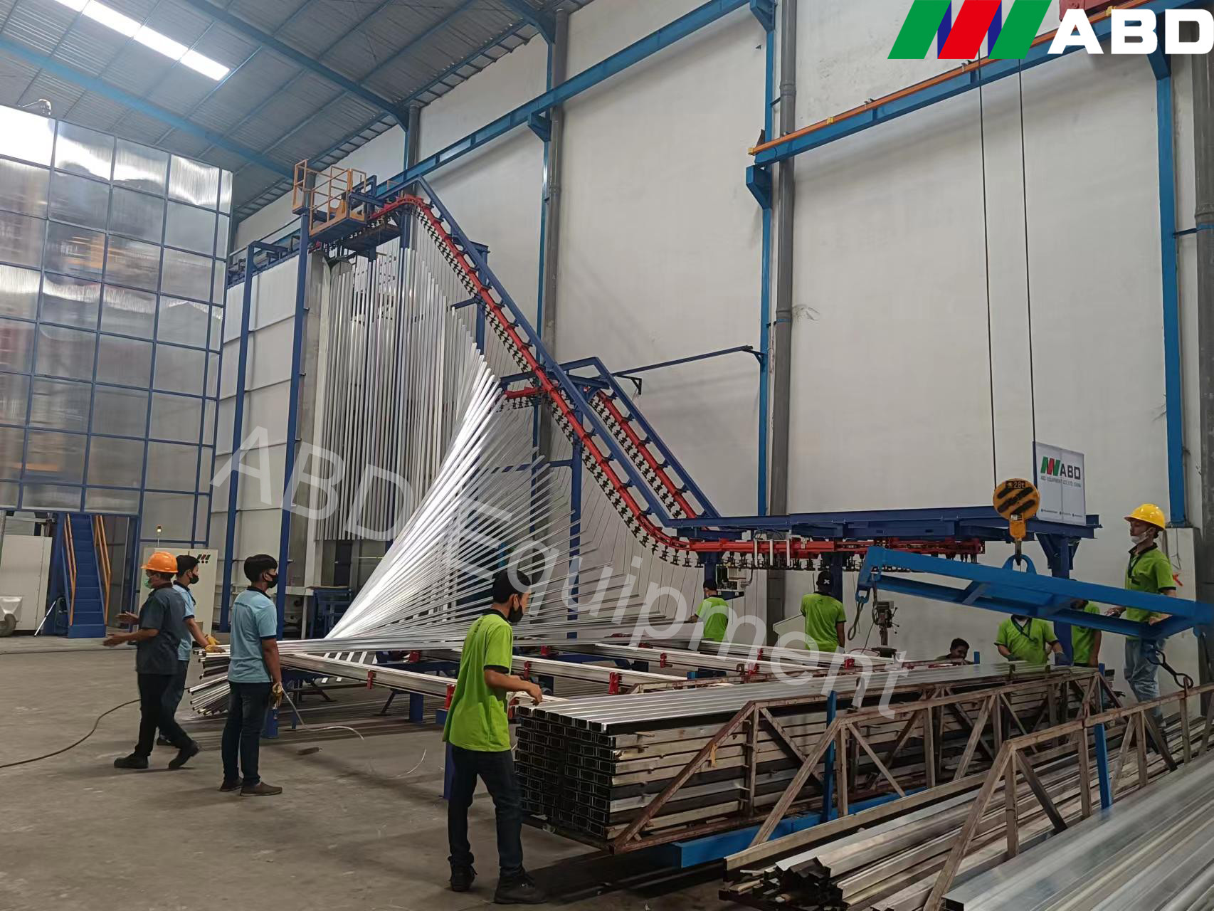 Cheap Metal Aluminum Vertical Powder Coating Line 1000T To 2000T/ Month for sale