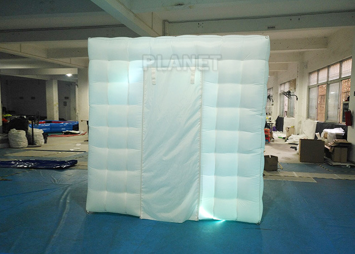 Cheap 2.4x2.4x2.4m Small White Inflatable Party Cube Booth Tent With 2 Doors for sale