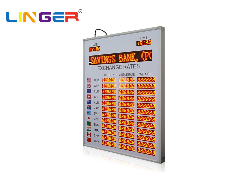 China Professional Foreign Currency Exchange Rate Display Board Of 7 Segment For Bank on sale