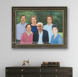 Cheap Family Custom Oil Painting Portraits ​For Side View Cabinet Decoration for sale