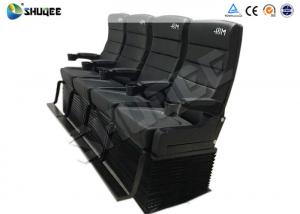 Cheap Black Leather 4D Cinema Motion Seats Movie Theater Chair Pneumatic / Electronic Drive for sale