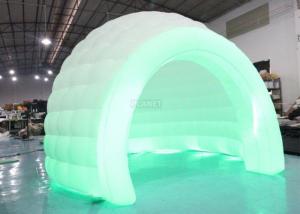 Cheap Colorful LED Light Giant Inflatable Igloo Dome Tent With Tunnel Entrance for sale
