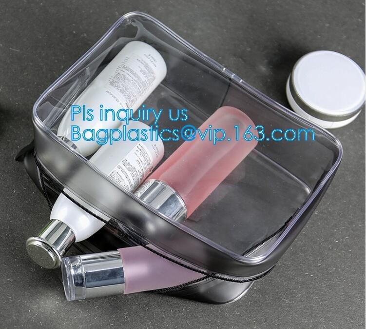 China makeup bag mini clear PVC cosmetic bag, PVC makeup Bag Pouches Tote Clear Transparent Cosmetic Travel Bag, carry, handle on sale