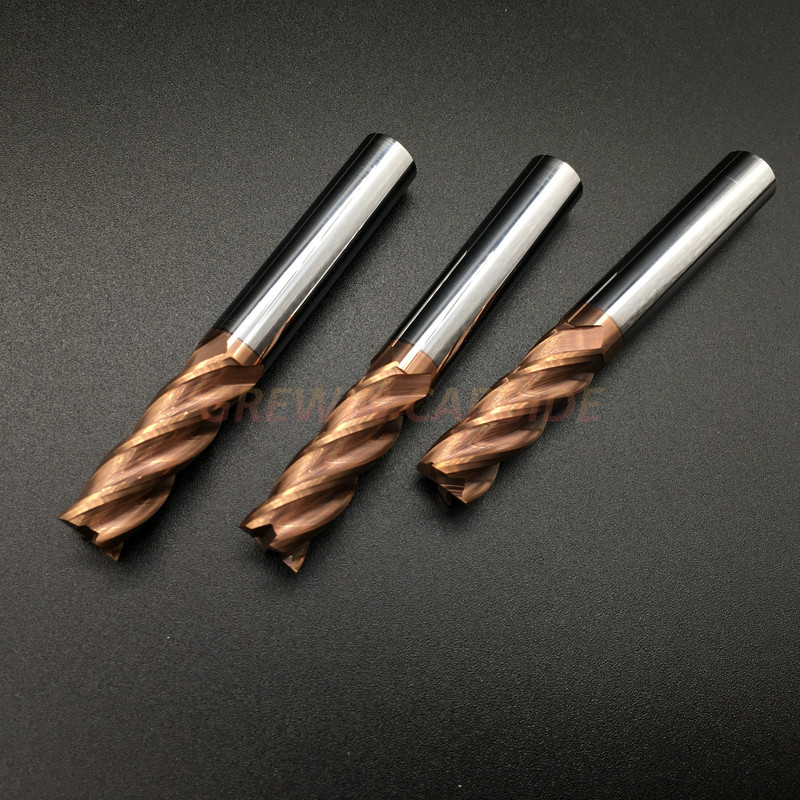 Cheap HRC55 4 Flutes Solid Carbide Square End Mill Tisin Copper Coating Machine Tools for sale