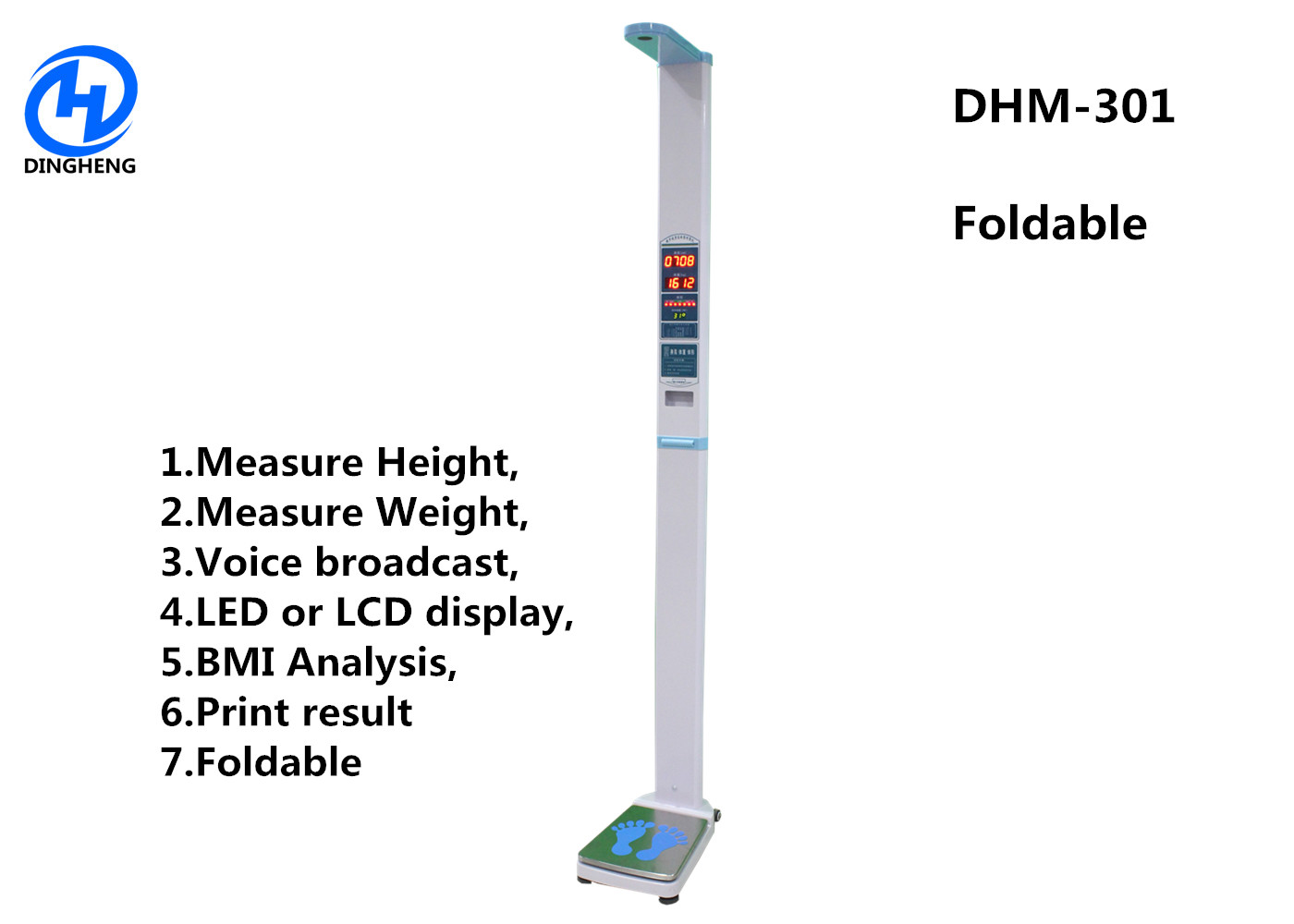 Cheap DHM-301 Aluminium Alloy Medical height weight scale with printer and BMI for sale