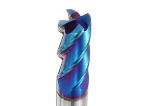 Cheap Tungsten Cemented Carbide Square End Mill 6 Flute Blue Nano Coating HRC65 for sale