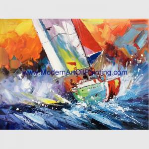 Cheap Handmade Decorative Seascape Oil Painting by knife for Home Decoration for sale