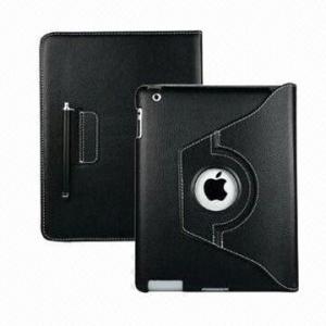 Cheap PU leather cases for iPad 4, with 360° rotating, OEM orders are welcome  for sale