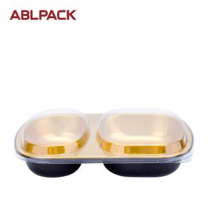 Cheap ABL PACK 850ML/28.3oz Disposable 2-CompartmentFood Tray Aluminum Disposable Microwave Food Containers for sale