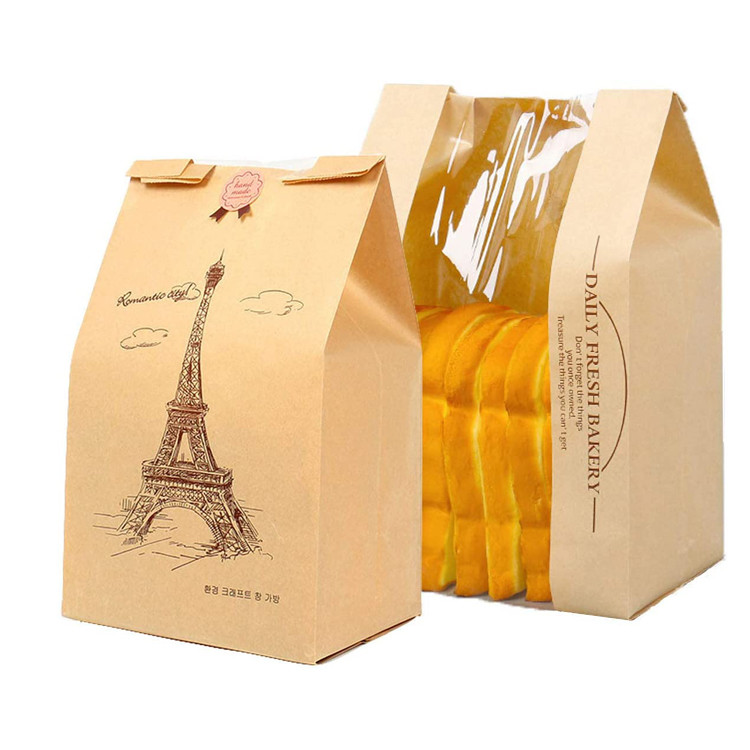 China ASP 4.72*3.54*11.8inches Bakery Ziplock Paper Bag With Window on sale