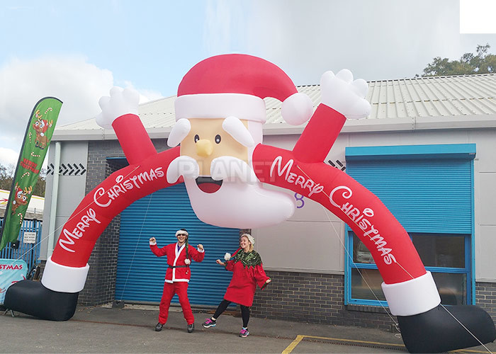 Cheap Santa Claus Christmas Inflatable Archway 210 D Oxford Cloth For Outdoor Event for sale