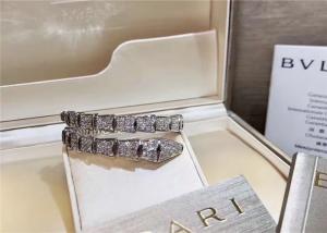 Cheap Glamorous 18K Gold Diamond Jewelry , Full Pave Diamond  Snake Bracelet for sale