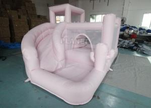 Cheap Outdoor Backyard Kids Pastel Pink Bounce House Inflatable Bouncer Bouncy Castle With Water Slide And Pool for sale